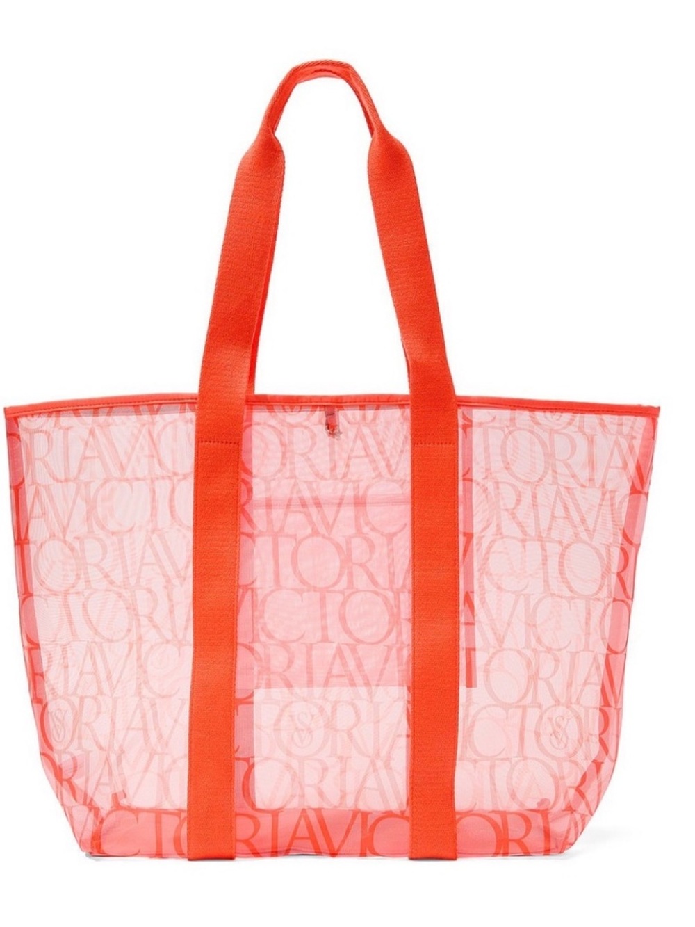 NWT Victoria's Secret Coral-Red Mesh Tote